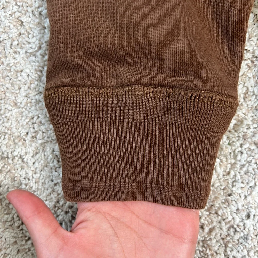 VTG Polo Ralph Lauren Sportsmans Sweatshirt Men L Brown Heritage Waffle Line 90s